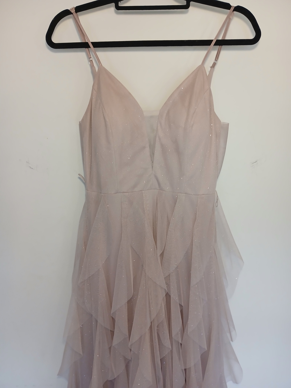 Romantic Light Pink Ruffled  Dress with Spaghetti Straps - Picture 9 of 11